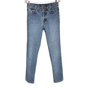 CK Jeans Vintage 90s Mid Rise Omega Pocket Sand Blast Button Fly Jeans 7